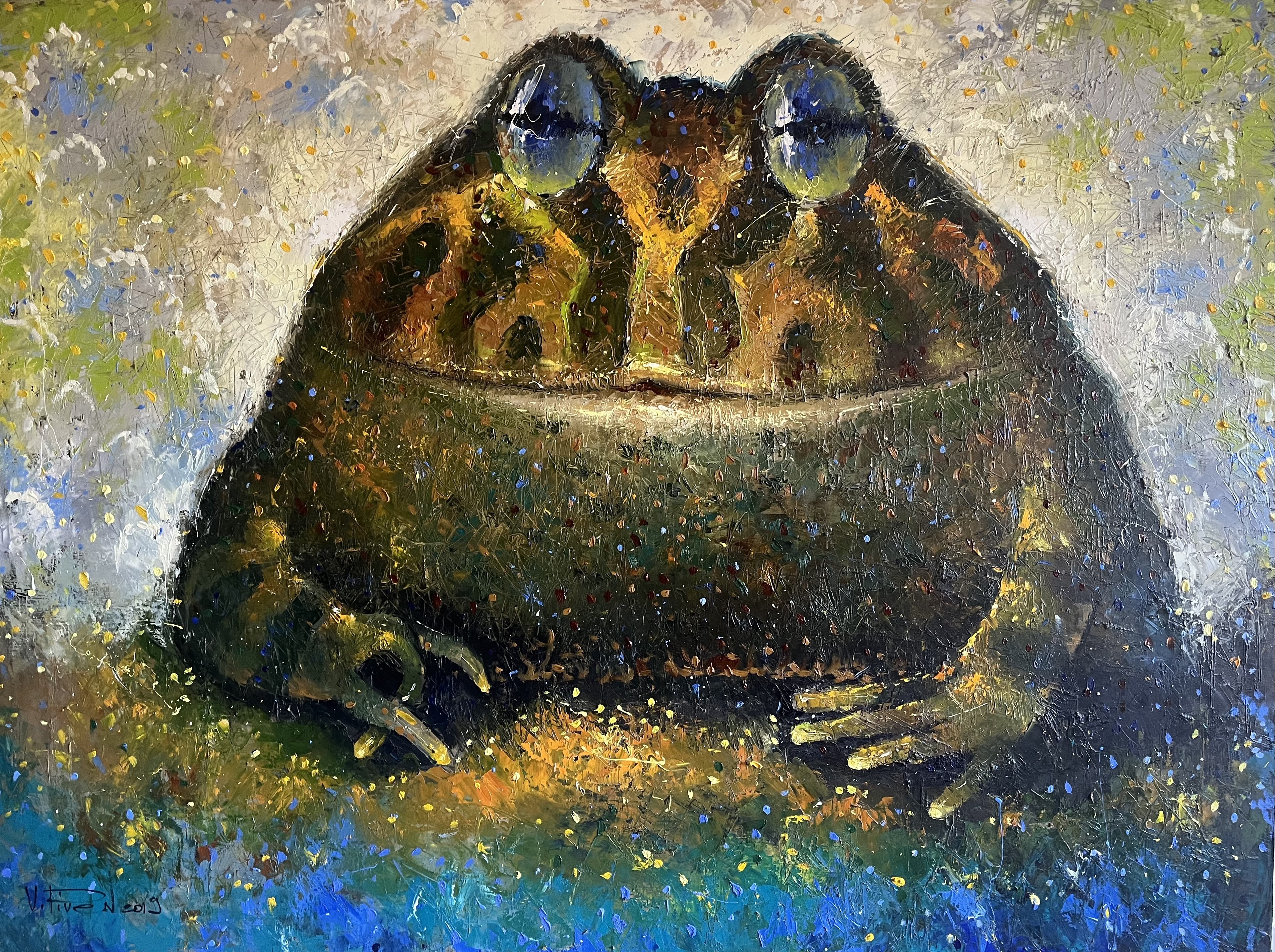Froggy — original oil painting by Volodymyr Piven