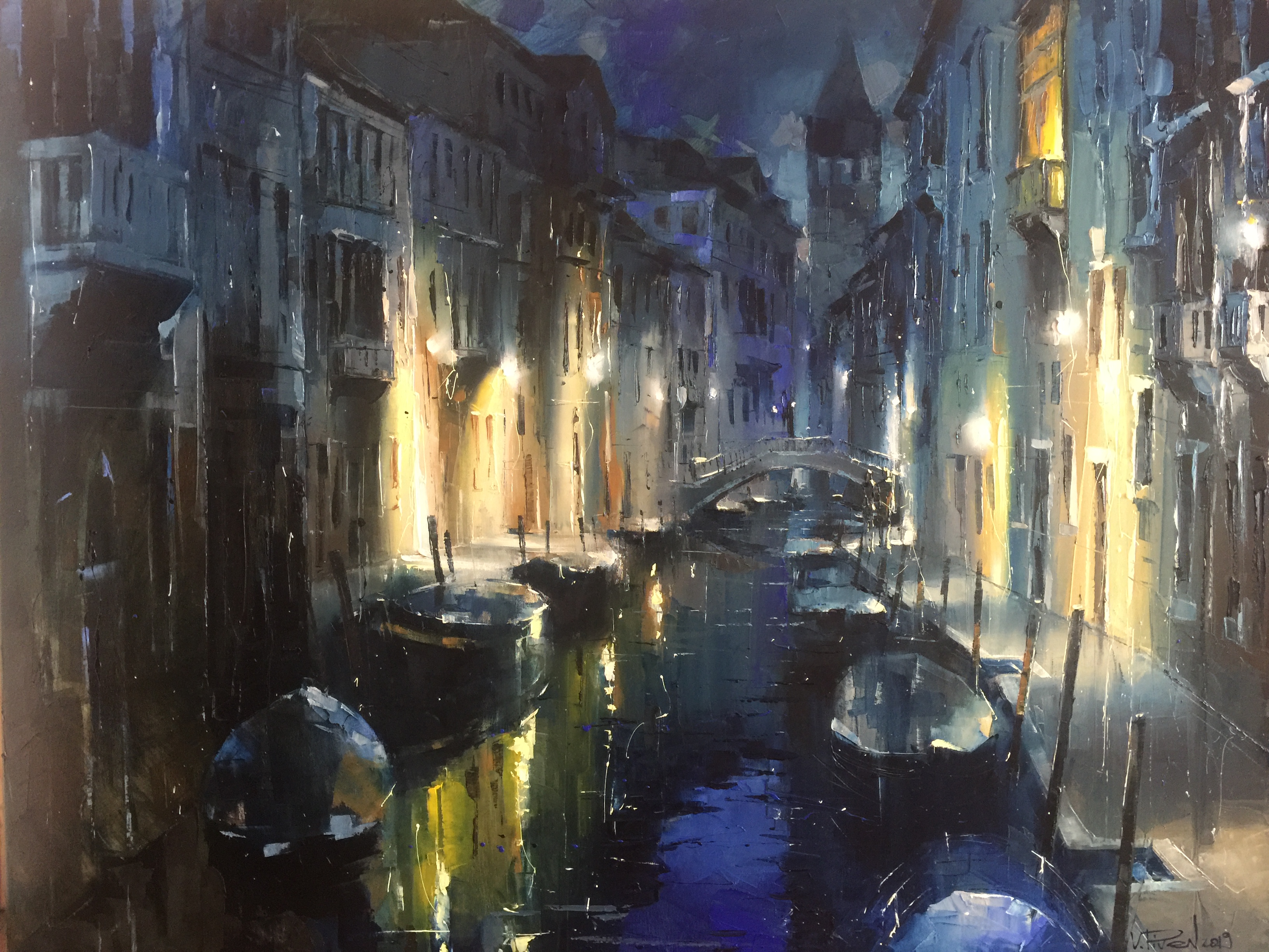 Evening Reflections — original oil painting by Volodymyr Piven
