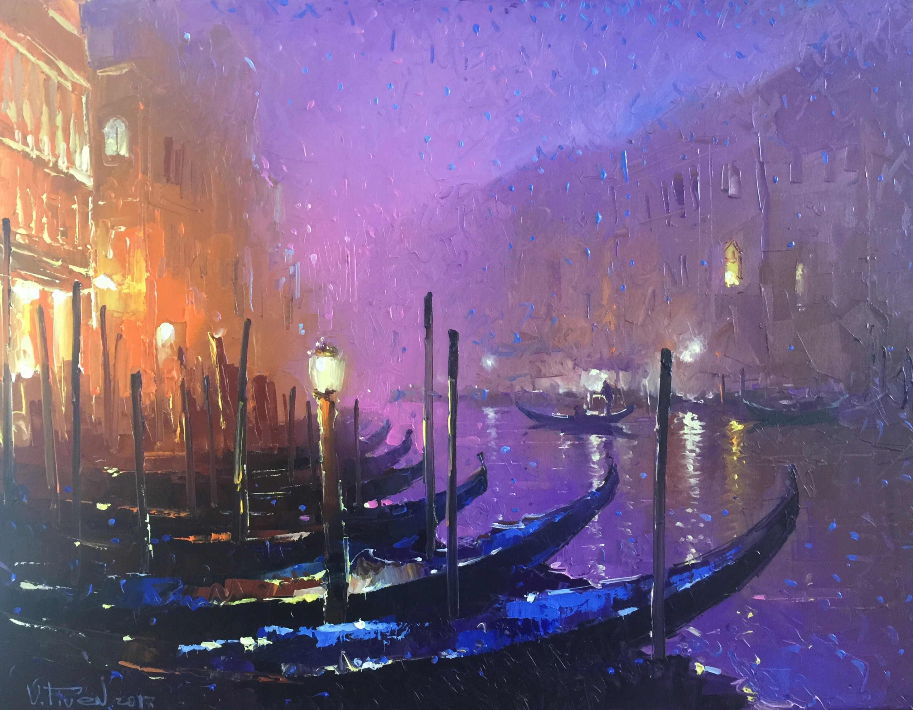 Evening Venice — original oil painting by Volodymyr Piven