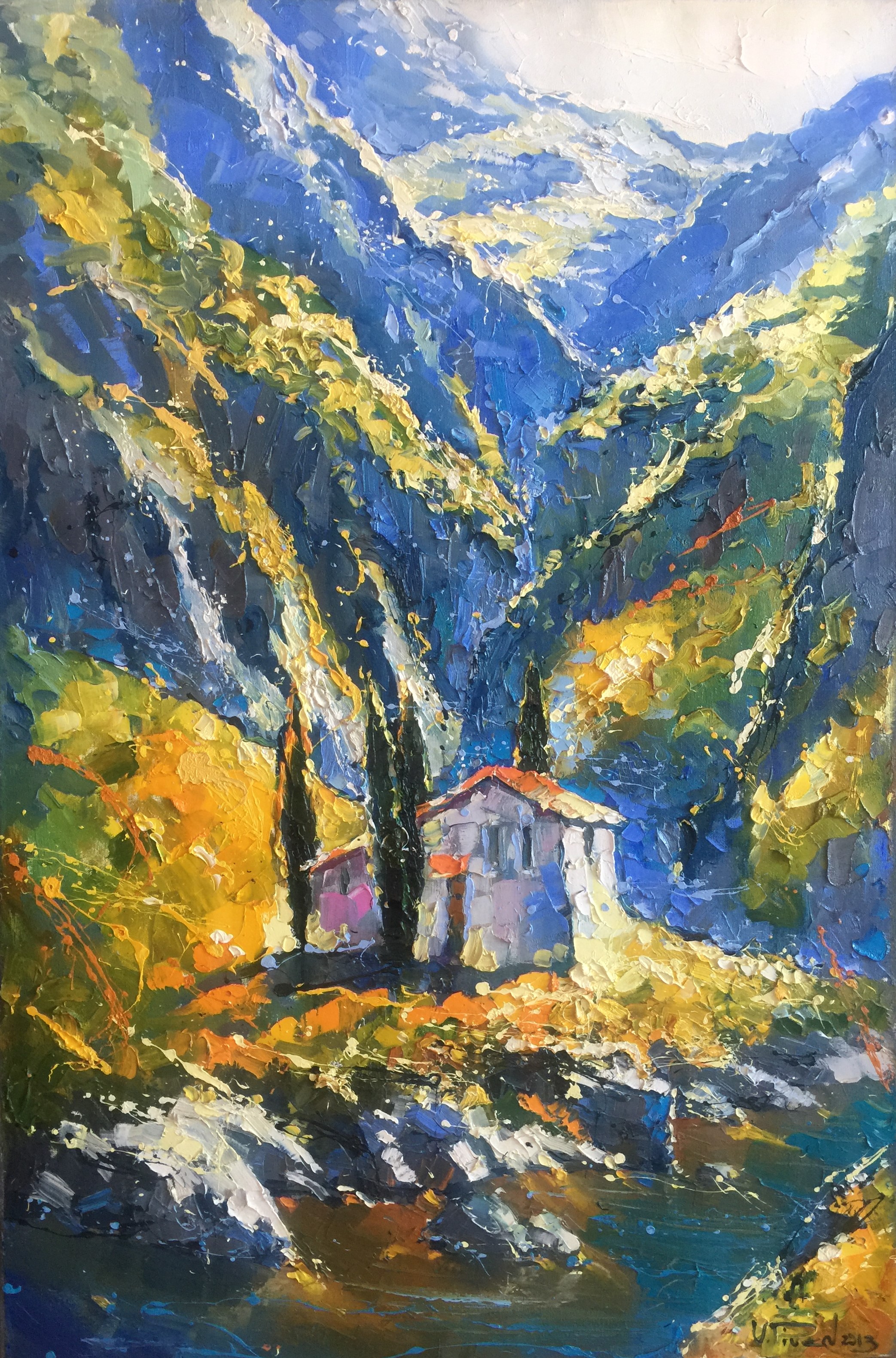 In the Rays of Sunshine — original oil painting by Volodymyr Piven