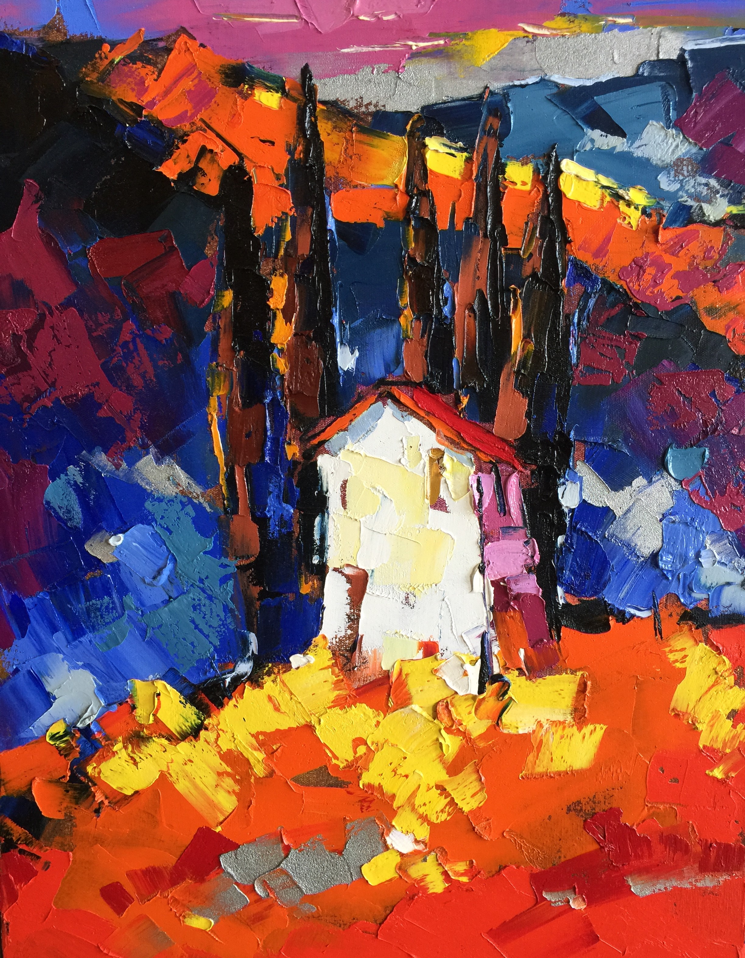 Mountain sketch — original oil painting by Volodymyr Piven