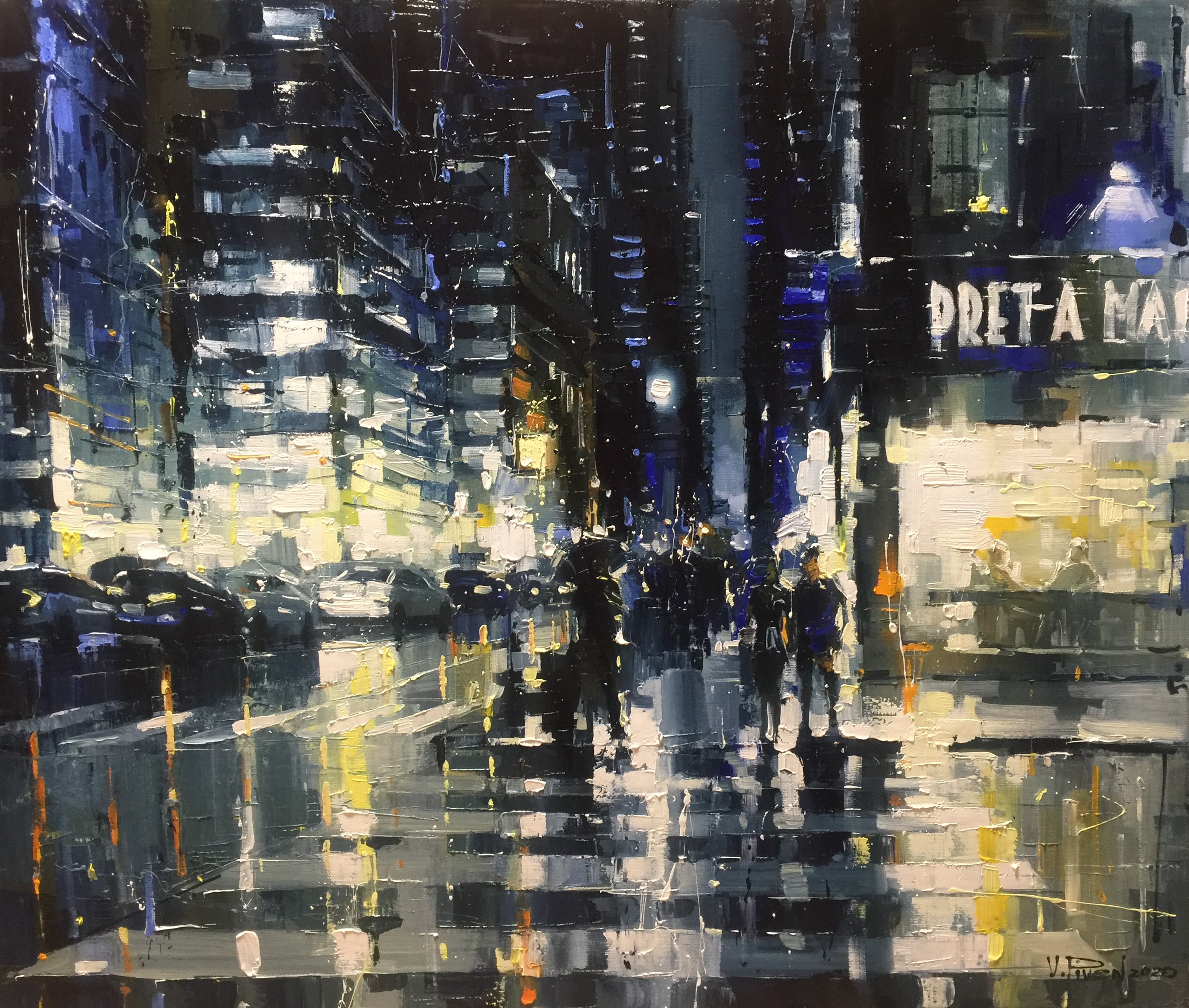 Night Life — original oil painting by Volodymyr Piven