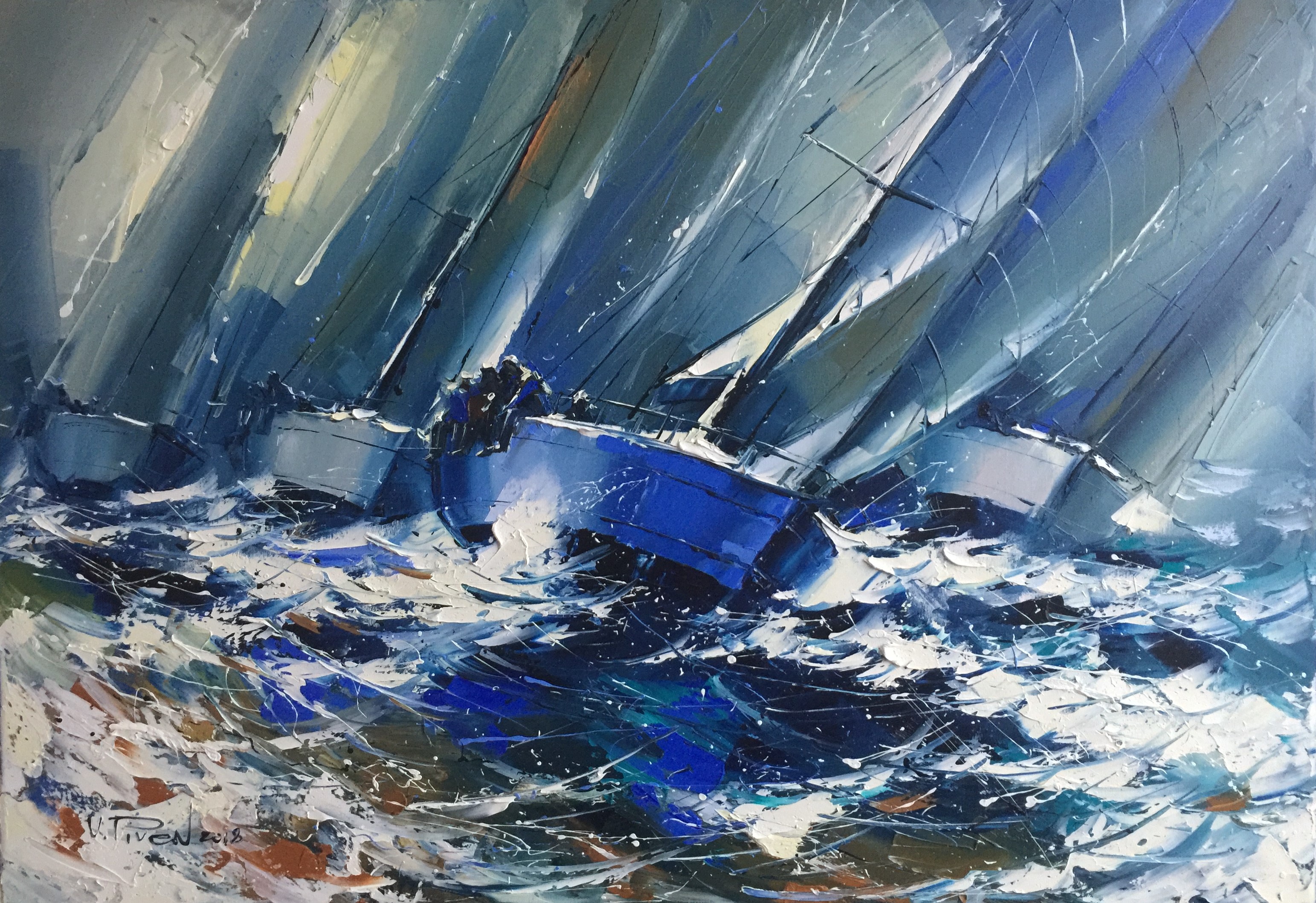 On the Waves — original oil painting by Volodymyr Piven