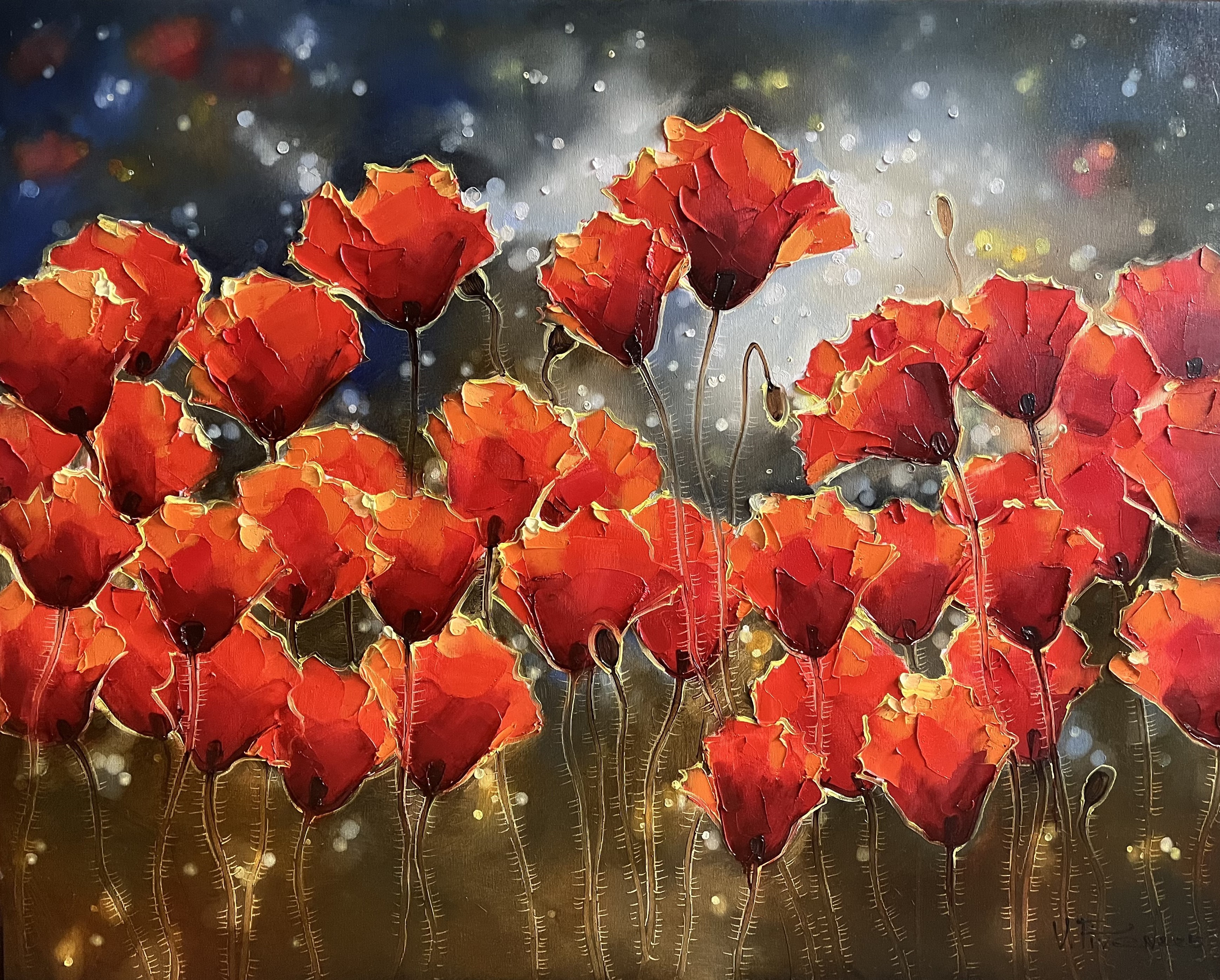 Poppies — original oil painting by Volodymyr Piven
