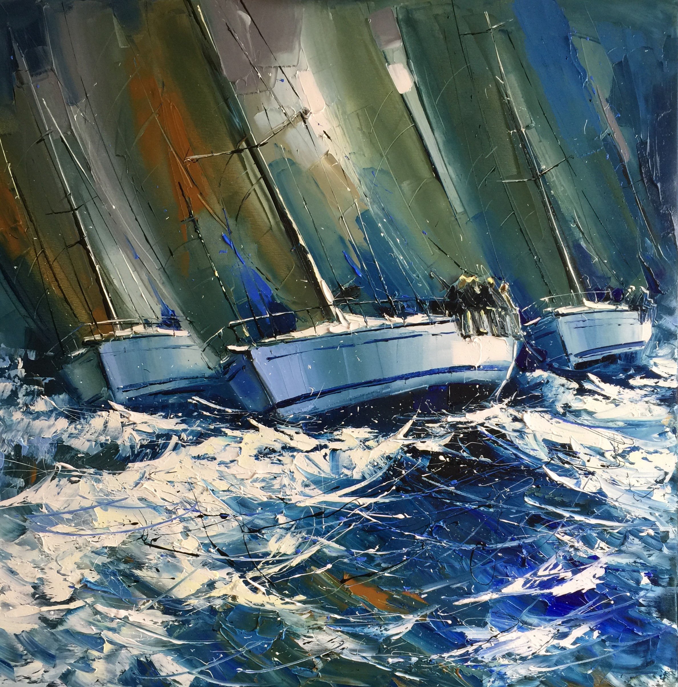 Race — original oil painting by Volodymyr Piven