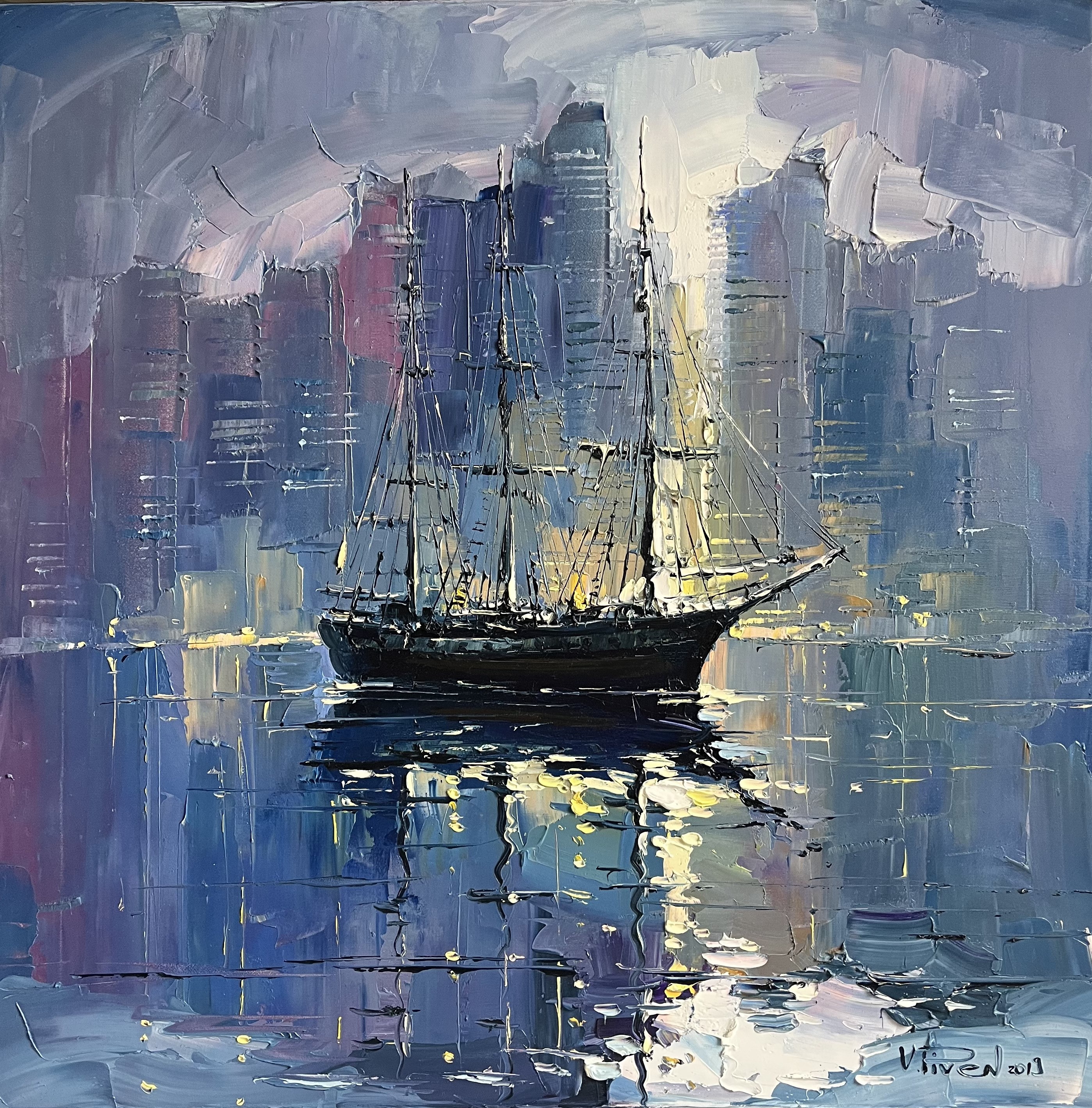 Silhouette — original oil painting by Volodymyr Piven