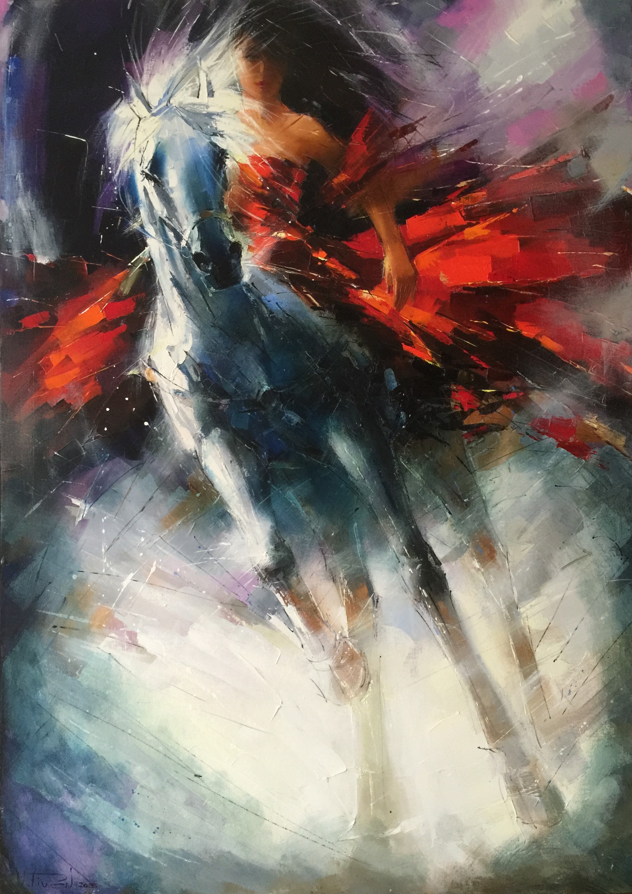 The Rider — original oil painting by Volodymyr Piven