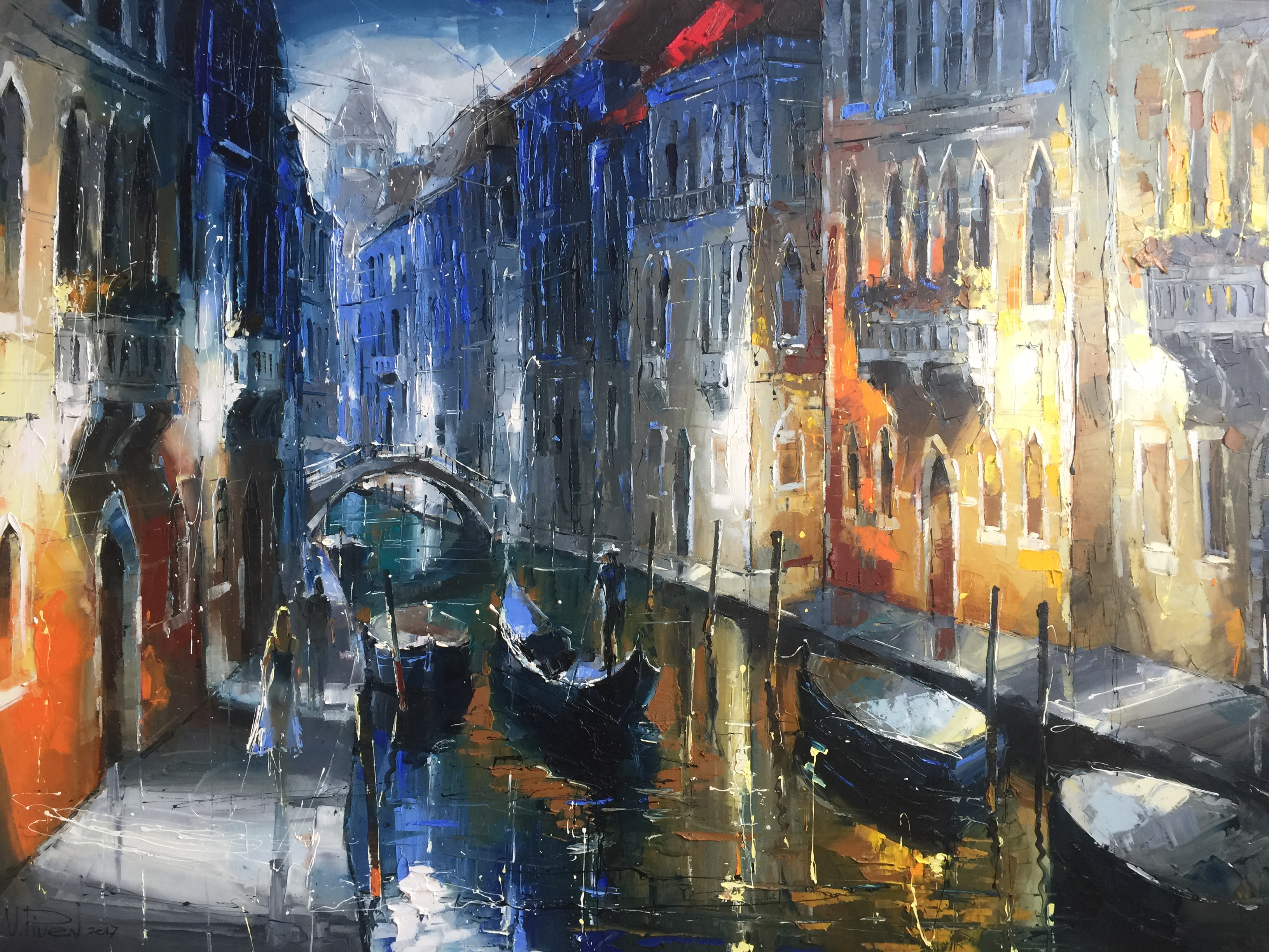 Promenade of Venice — original oil painting by Volodymyr Piven